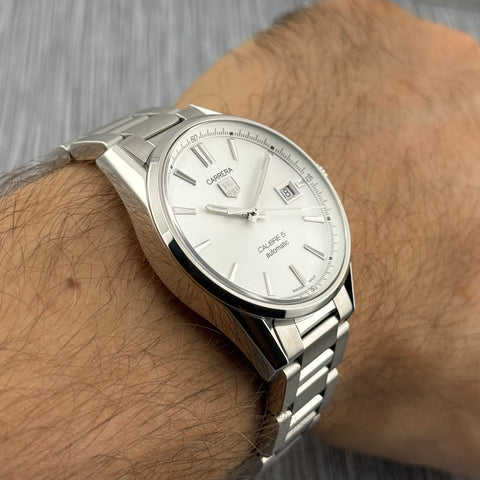 Tag Heuer Carrera Calibre 5 Ref. WAR211B.BA0782 | Full-Set 2019 | Serviced 06/2026 | 39mm | Silver Dial | Top