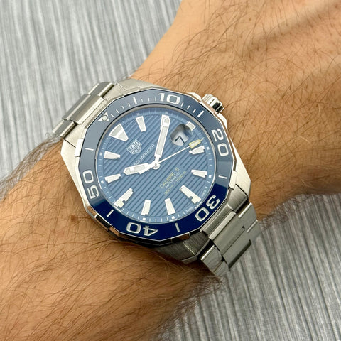 Tag Heuer Aquaracer Calibre 5 Ref. WAY201B.BA0927 | Full-Set 2020 | Automatic | 43mm | Blue Dial | Erstkaufrechnung Wempe | VIP