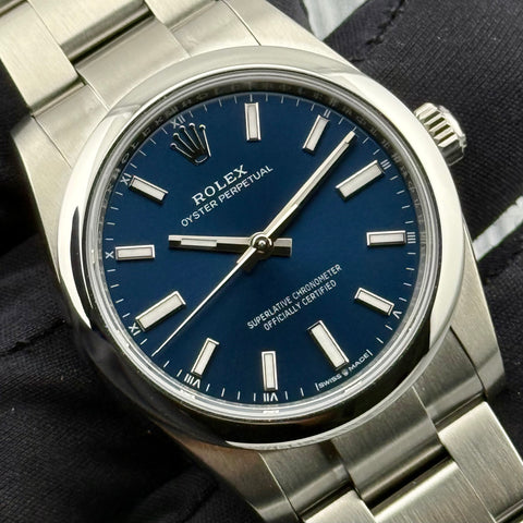 Rolex Oyster Perpetual 34 Ref. 124200 | Full-Set 2025 | NEU | LC100 | 34mm | Blue Dial | Automatic | VIP