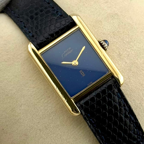 Cartier Tank Vermeil Must Ref. 3 | Handaufzug | Manual | Lapislazuli | Blue | Good Condition