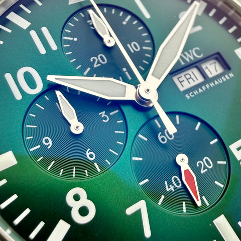 IWC Chronograph Pilots Watch Ref. IW378005 | Full-Set 08/2024 | Unworn | Ungetragen | Garantie 08/2032 | 43mm | Green Dial | Top