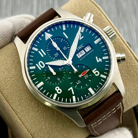 IWC Chronograph Pilots Watch Ref. IW378005 | Full-Set 08/2024 | Unworn | Ungetragen | Garantie 08/2032 | 43mm | Green Dial | Top