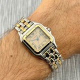 Cartier Panthère Ref. 187949 | 2-row 18k yellow gold | Vintage | 27x27mm | Quartz | Rare | Top