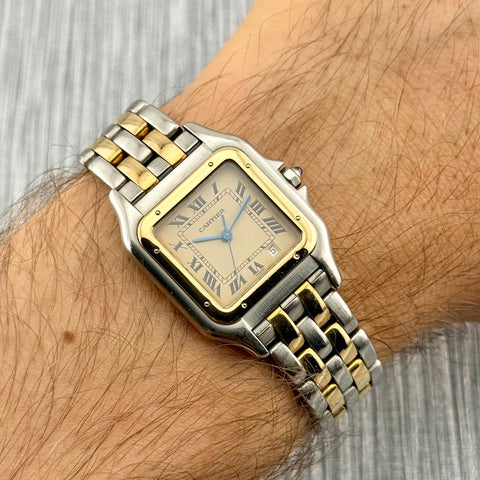 Cartier Panthère Ref. 187949 | 2-row 18k yellow gold | Vintage | 27x27mm | Quartz | Rare | Top