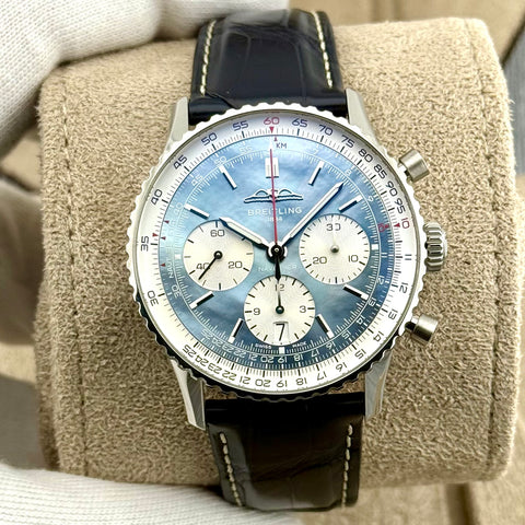 Breitling Navitimer B01 Chronograph 41 Japan Edition Ref. AB0139211C2P1 | Full-Set 09/2024 | Garantie 09/2032 | Blue MOP Dial | 41mm | Top | Rare
