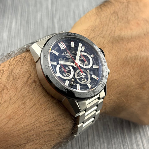 Tag Heuer Carrera Automatik Chronograph Ref. CBG2010.BA0662 | Full-Set 01/2026 | Tag Heuer Garantie 01/2031 | Unworn | Ungetragen | Skelettiert | 43mm | Top