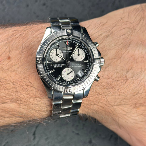 Breitling Colt Chronograph Ref. A73350 | Papiere 2002 | Quarz | 38mm | Black Dial | Top