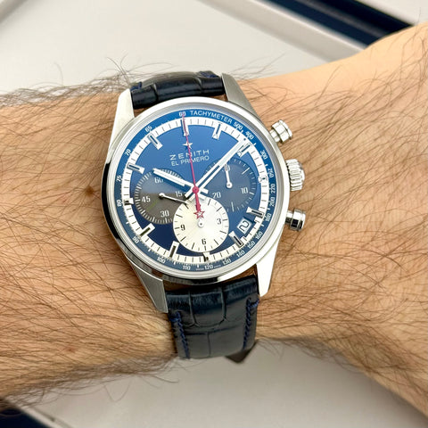 Zenith El Primero 36‘000 VpH Ref. 03.2150.400/53.C700 | Full-Set 12/2024 | Zenith Garantie 12/2029 | 38mm | Blue Dial | Automatic | Top