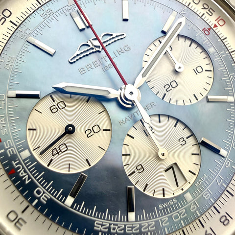 Breitling Navitimer B01 Chronograph 41 Japan Edition Ref. AB0139211C2P1 | Full-Set 09/2024 | Garantie 09/2032 | Blue MOP Dial | 41mm | Top | Rare
