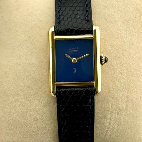 Cartier Tank Vermeil Must Ref. 3 | Handaufzug | Manual | Lapislazuli | Blue | Good Condition