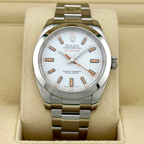 Rolex Milgauss Ref. 116400 | Full-Set 10/2014 | LC100 | Rolex Revision 2022 | 40mm | White Dial | Rare | Top | VIP