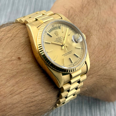Rolex Day-Date Ref. 18038 | Papiere | 1987 | 36mm | Revision 2025 | 18k | Top