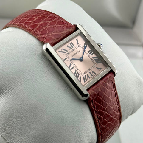 Cartier Tank Solo Ref. 3170 | Full-Set 2017 | | 31x24mm | Pink Dial | Quartz | Ladies | Rare
