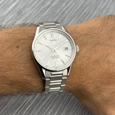 Tag Heuer Carrera Calibre 5 Ref. WAR211B.BA0782 | Full-Set 2019 | Serviced 06/2026 | 39mm | Silver Dial | Top