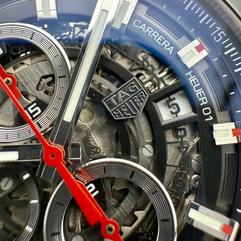 Tag Heuer Carrera Calibre HEUER 01 Chronograph Ref. CAR2A1W.BA0703 | Full-Set 11/2017 | Serviced 11/2025 | 45mm | Skeleton | VIP