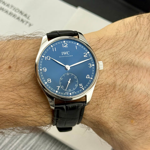 IWC Portugieser Automatic Ref. IW358305 | Full-Set 06/2021 | IWC Garantie 06/2029 | 40,4 mm | Blue Dial | Top