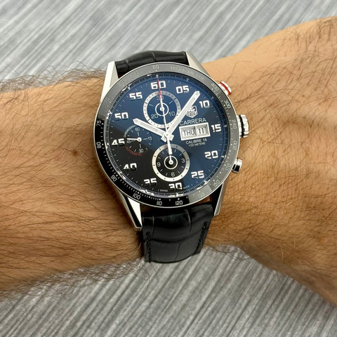 Tag Heuer Carrera Calibre 16 Chronograph Ref. CV2A1R.FC6235 | Full-Set 2023 | Day-Date | Top Condition | Black Dial