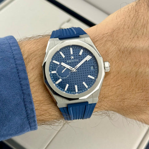 Zenith Defy Skyline 41 Ref. 03.9300.3620/51.I001 | Full-Set 02/2022 | Steel + Rubber Strap | 41mm | Blue Dial
