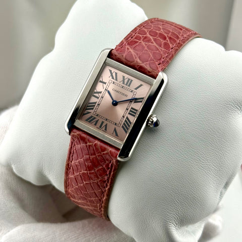 Cartier Tank Solo Ref. 3170 | Full-Set 2017 | | 31x24mm | Pink Dial | Quartz | Ladies | Rare