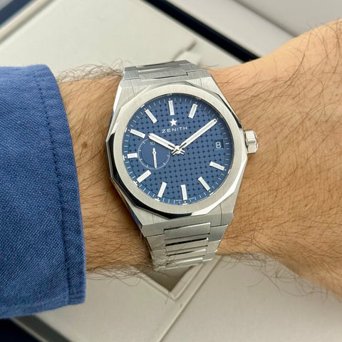 Zenith Defy Skyline 41 Ref. 03.9300.3620/51.I001 | Full-Set 02/2022 | Steel + Rubber Strap | 41mm | Blue Dial