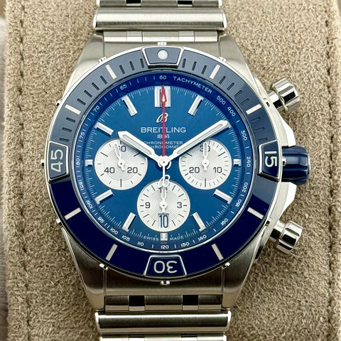 Breitling Super Chronomat B01 44 Chronograph Ref. AB0136161C1A1 | Full-Set 2025 | Unworn | Ungetragen | Blue Dial | Like New | VIP