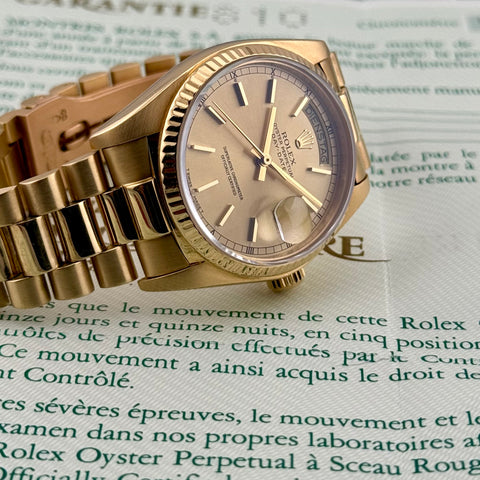 Rolex Day-Date Ref. 18038 | Papiere | 1987 | 36mm | Revision 2025 | 18k | Top
