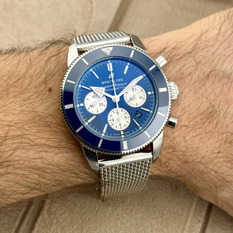 Superocean Heritage B01 Chronograph 44 Ref. AB0162161C1A1 | Full-Set 05/2023 | Breitling Garantie 05/2028 | 44mm | Blue Dial | Like New