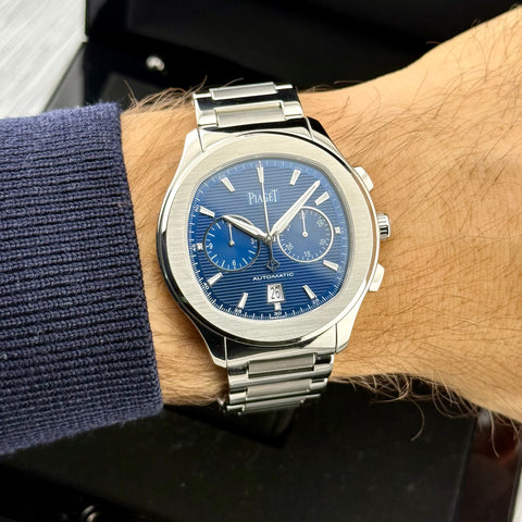 Piaget Polo S Chronograph Ref. G0A41006 | Full-Set 12/2022 | Piaget Garantie 12/2030 | Blue Dial | Top Condition