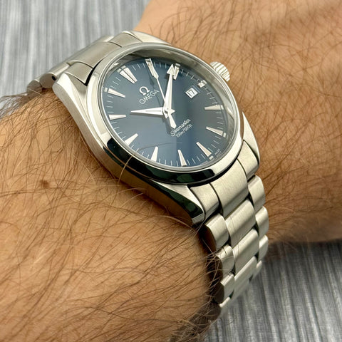 Omega Seamaster Aqua Terra Ref: 2518.80 | Full-Set 2007 | Quartz | 36mm | Blue Dial | Top