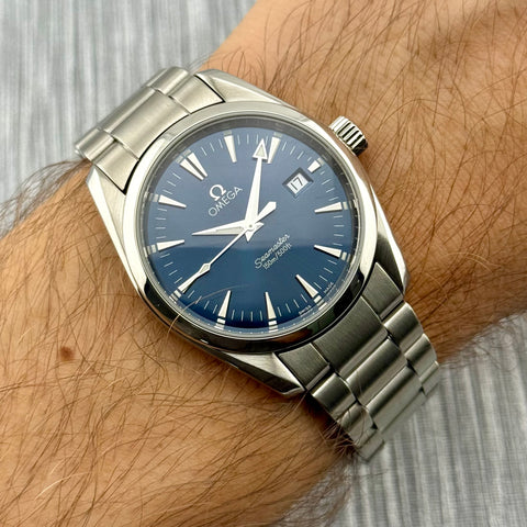 Omega Seamaster Aqua Terra Ref: 2518.80 | Full-Set 2007 | Quartz | 36mm | Blue Dial | Top