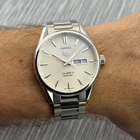 Tag Heuer Carrera Calibre 5 Day-Date Ref. WAR201B.BA0723 | Full-Set 12/2019 | Automatic | 41mm | Silver Dial | Top | VIP
