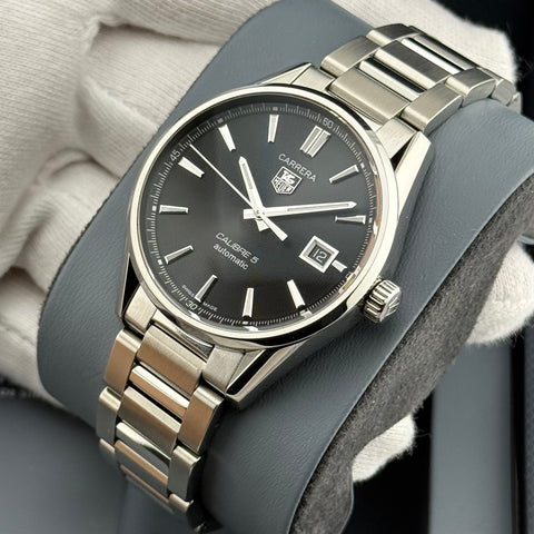 Tag Heuer Carrera Calibre 5 Ref. WAR211A.BA0782 | Full-Set 2019 | Serviced 06/2026 | 39mm | Black Dial | Top