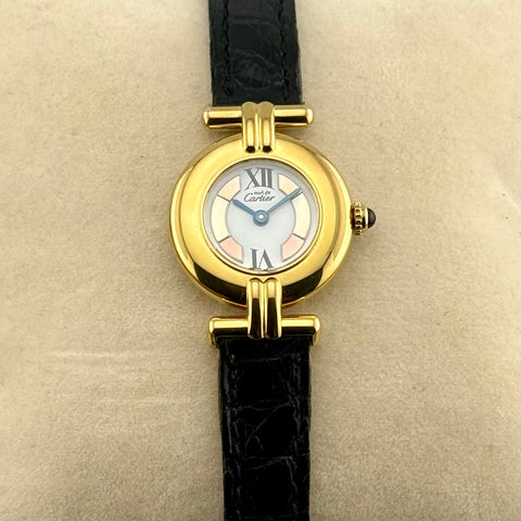 Cartier Colisee Vermeil Ref. 590002 | Rare Trinitiy Dial | Must de Cartier | 925 Silber | Quartz | Top Condition | Vintage