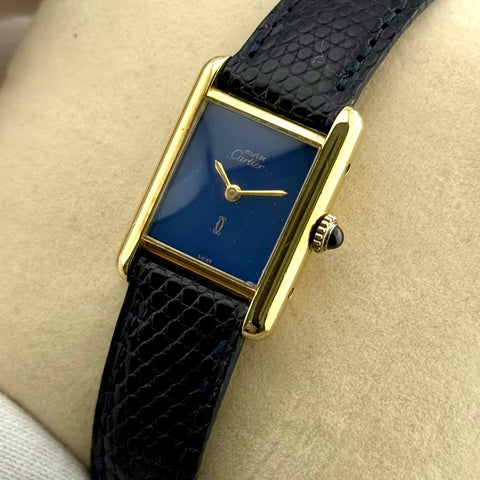 Cartier Tank Vermeil Must Ref. 3 | Handaufzug | Manual | Lapislazuli | Blue | Good Condition