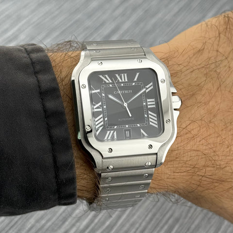 Cartier Santos Large Ref. WSSA0096 | Full-Set 11/2025 | Cartier Garantie 11/2033 | 47x39.5mm | Black Dial | Top