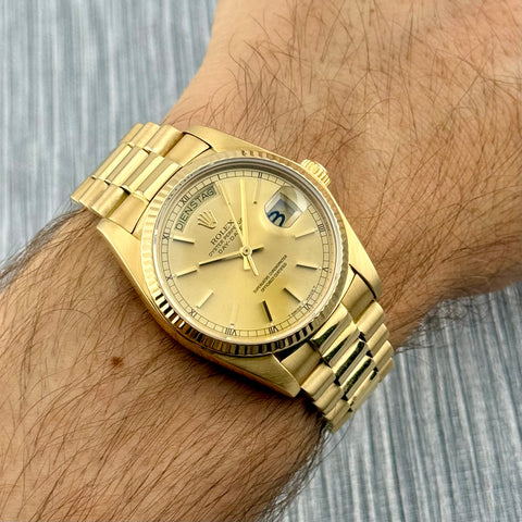 Rolex Day-Date Ref. 18038 | Papiere | 1987 | 36mm | Revision 2025 | 18k | Top