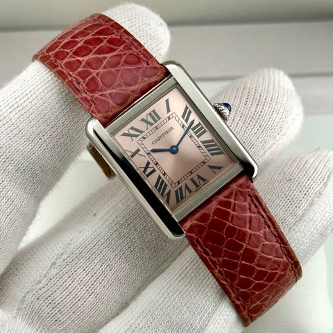 Cartier Tank Solo Ref. 3170 | Full-Set 2017 | | 31x24mm | Pink Dial | Quartz | Ladies | Rare