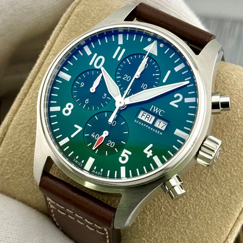 IWC Chronograph Pilots Watch Ref. IW378005 | Full-Set 08/2024 | Unworn | Ungetragen | Garantie 08/2032 | 43mm | Green Dial | Top