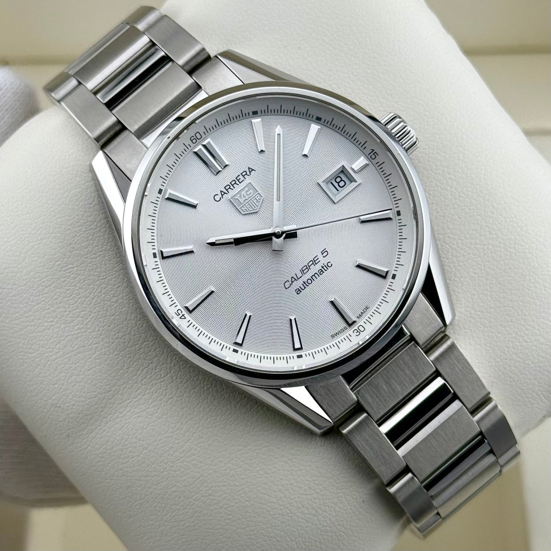 Tag Heuer Carrera Calibre 5 Ref. WAR211B.BA0782 | Full-Set 2019 | Serviced 06/2026 | 39mm | Silver Dial | Top