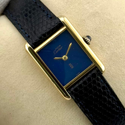 Cartier Tank Vermeil Must Ref. 3 | Handaufzug | Manual | Lapislazuli | Blue | Good Condition