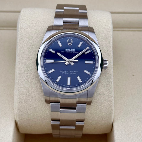 Rolex Oyster Perpetual 34 Ref. 124200 | Full-Set 2025 | NEU | LC100 | 34mm | Blue Dial | Automatic | VIP