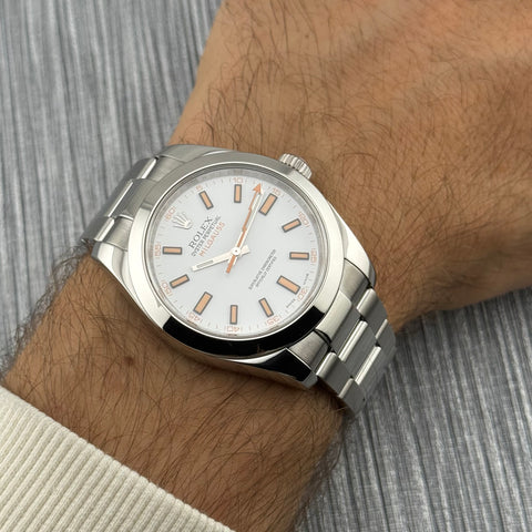 Rolex Milgauss Ref. 116400 | Full-Set 10/2014 | LC100 | Rolex Revision 2022 | 40mm | White Dial | Rare | Top | VIP