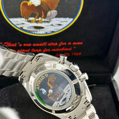Omega Speedmaster Apollo 11 35th Anniversary Ref. 35693100 | Full-Set 2005 | Serviced 11/2025 | Limited Edition | Panda Dial | 42mm | Handaufzug | Top