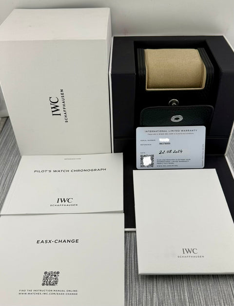 IWC Chronograph Pilots Watch Ref. IW378005 | Full-Set 08/2024 | Unworn | Ungetragen | Garantie 08/2032 | 43mm | Green Dial | Top