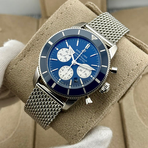 Superocean Heritage B01 Chronograph 44 Ref. AB0162161C1A1 | Full-Set 05/2023 | Breitling Garantie 05/2028 | 44mm | Blue Dial | Like New