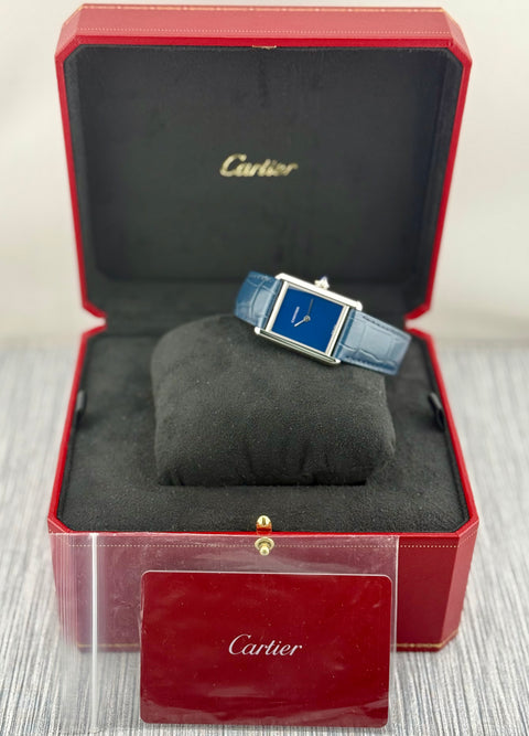 Cartier Tank Must de Cartier Blue Ref. WSTA0055 (4323) | Full-Set 09/2021 | Unworn | Blue Dial | Quarz | Cartier 4323 | Top
