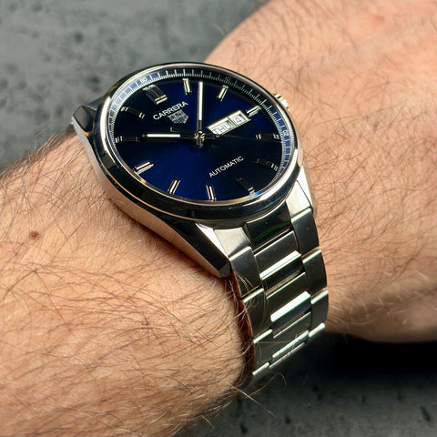 Tag Heuer Carrera Calibre 5 Ref. WBN2012.BA0640| Full-Set 2022 | Automatic | 41mm | Blue Dial | Day-Date