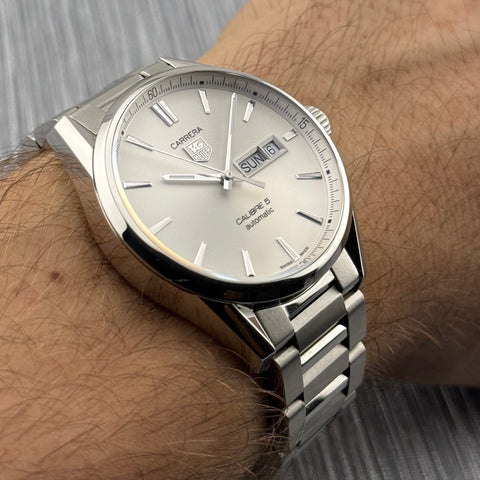 Tag Heuer Carrera Calibre 5 Day-Date Ref. WAR201B.BA0723 | Full-Set 12/2019 | Automatic | 41mm | Silver Dial | Top | VIP