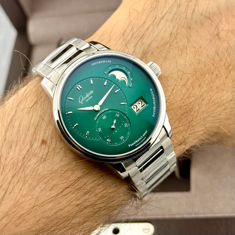Glashütte Original PanoMaticLunar Ref. 1-90-02-13-32-70 | Full-Set 10/2024 | Ungetragen | Unworn | 40mm | Green Dial | Top