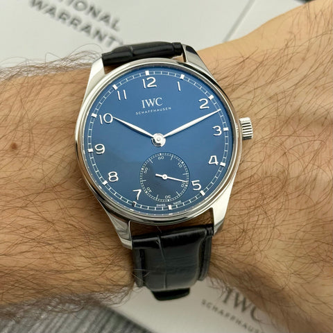 IWC Portugieser Automatic Ref. IW358305 | Full-Set 06/2021 | IWC Garantie 06/2029 | 40,4 mm | Blue Dial | Top